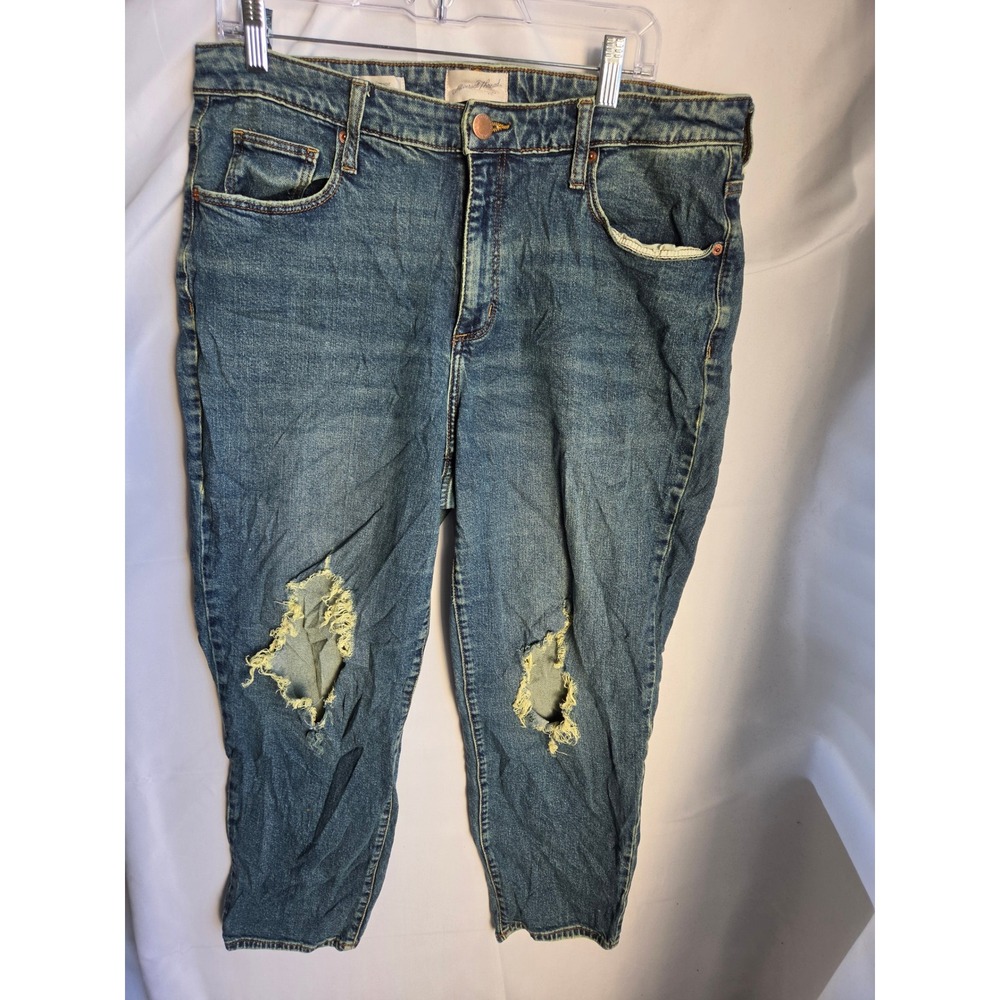 Universal Thread Distressed Jeans Womens Blue Medium Straight Mid Straight
